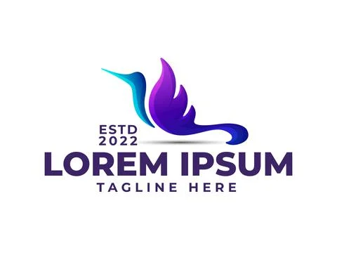 Bird gradient logo design template Stock Illustration