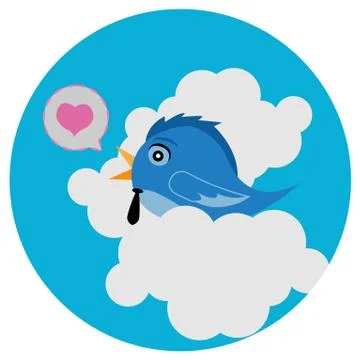 Bird group love tree Stock Illustration