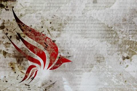 Bird on grungy background Stock Illustration