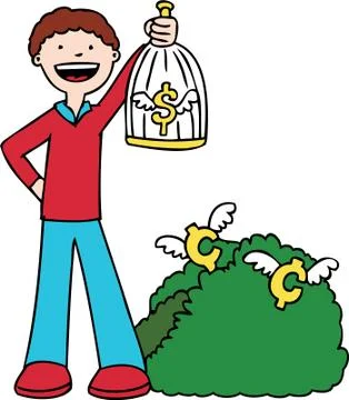 Bird in hand Stock Illustration