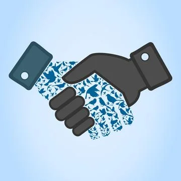 Bird hand shake Stock Photos