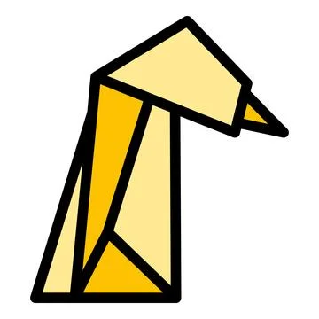 Bird head origami icon vector flat Illustrazione stock