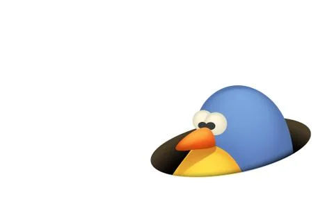 Bird in hole Stock Illustration