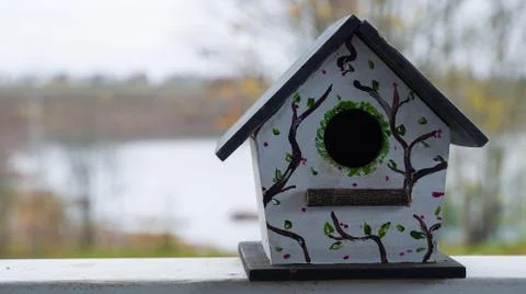 Bird house in the forest Stock Photos