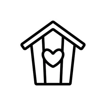Bird house Icon vector. Isolated contour symbol illustration Stock Illustration