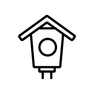 Bird house Icon vector. Isolated contour symbol illustration Illustrazione stock