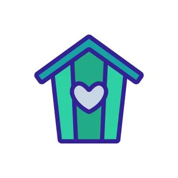 Bird house Icon vector. Isolated contour symbol illustration Illustrazione stock