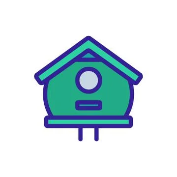 Bird house Icon vector. Isolated contour symbol illustration Illustrazione stock