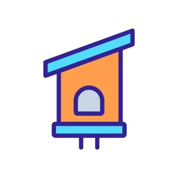 Bird house Icon vector. Isolated contour symbol illustration 스톡 일러스트