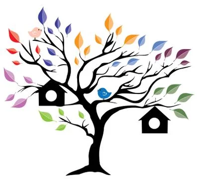 Bird house Stock Illustration