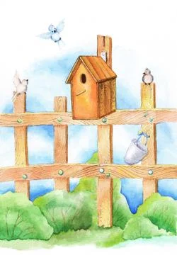 Bird house Stock Illustration