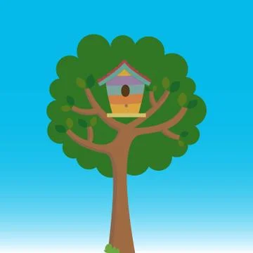 Bird house Stock Illustration