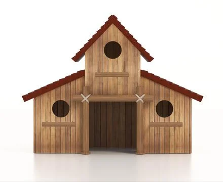 Bird house isolated on white background. 3D illustration Stock Illustration