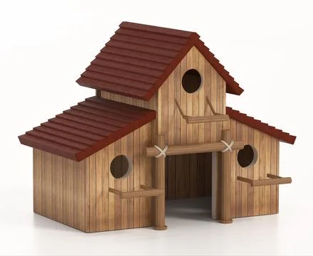 Bird house isolated on white background. 3D illustration Stock Illustration