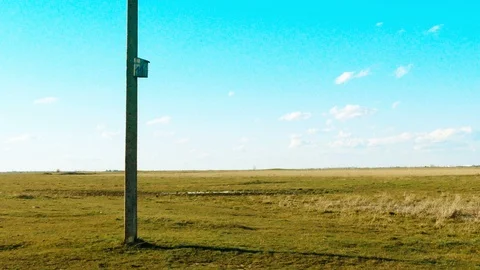 Bird house in the middle of nowhere Stock Footage 88033479