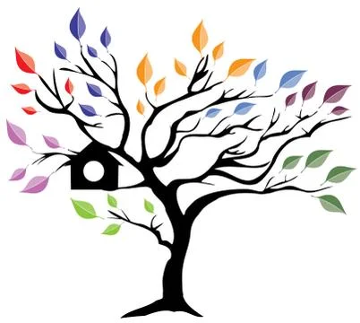 Bird House Tree Stock Illustration