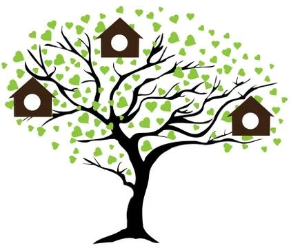 Bird House Tree Stock Illustration