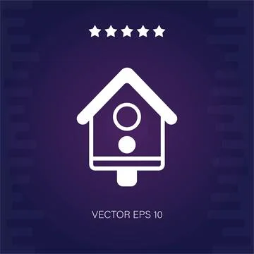 Bird house vector icon Stock Illustration