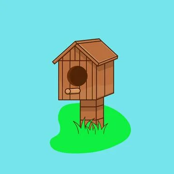 Bird house vector illustration Stock Illustration