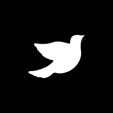 Bird Icon On Black Background. Black Flat Style Vector Illustration Illustrazione stock