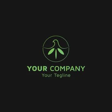 A bird icon with CBD image, idea of logo design Stock Illustration