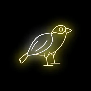 Bird icon creating a bright neon light effect Stock Illustration