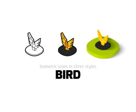 Bird icon in different style Illustrazione stock