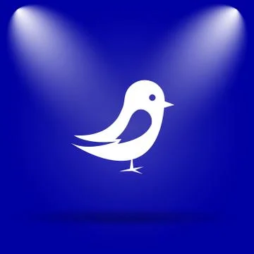 Bird icon. Flat icon on blue background.. Stock Illustration