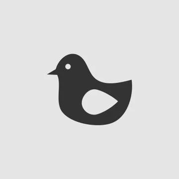 Bird icon flat. Stock Illustration