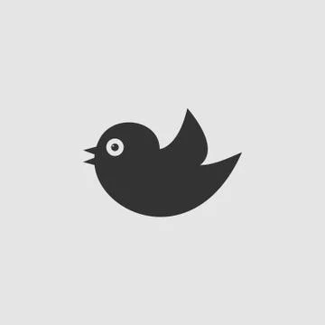Bird icon flat Stock Illustration