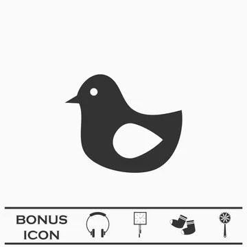 Bird icon flat. Stock Illustration