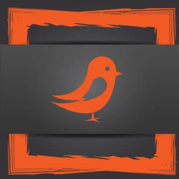 Bird icon. Internet button on grey background.. Stock Illustration