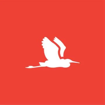 Bird Icon On Red Background. Red Flat Style Vector Illustration. Stockillustratie