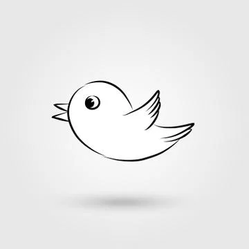 Bird icon with shadow イラスト素材