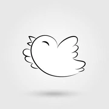 Bird icon with shadow Иллюстрация