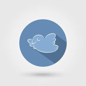 Bird icon with shadow Ilustración de archivo