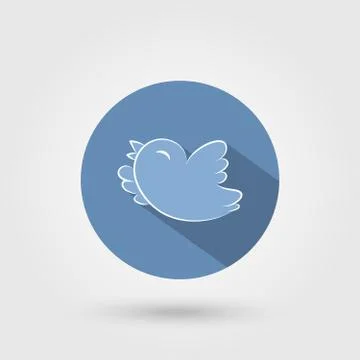 Bird icon with shadow Иллюстрация