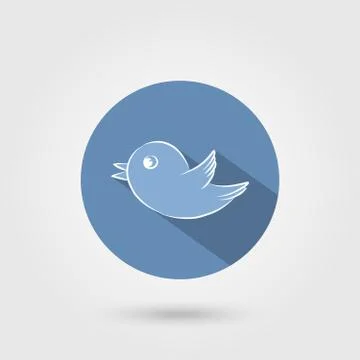 Bird icon with shadow Ilustración de archivo