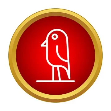 Bird icon in simple outline button style Stock Illustration