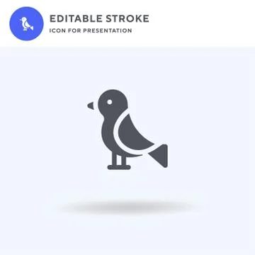 Bird icon vector, filled flat sign, solid pictogram isolated on white, logo Illustrazione stock