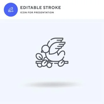 Bird icon vector, filled flat sign, solid pictogram isolated on white, logo Illustrazione stock