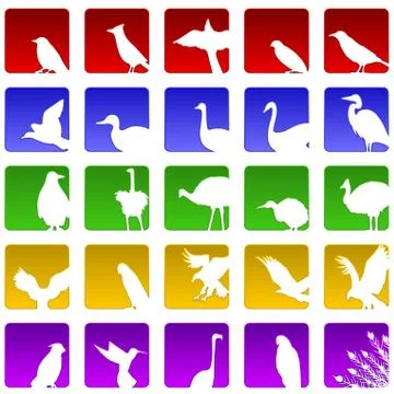 Bird icons Stock Illustration