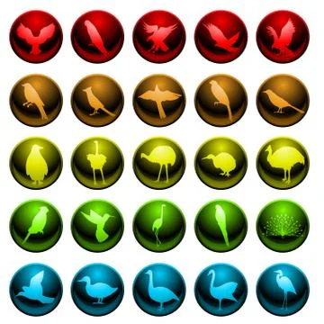 Bird icons Stock Illustration