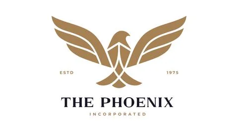 Bird Label, Sign, Logo Eagle, Raven, Phoenix brand Stock Illustration