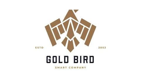 Bird Label, Sign, Logo Eagle, Raven, Phoenix brand Stock Illustration