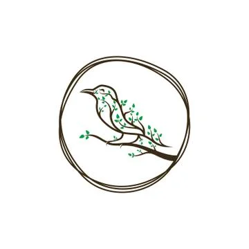 Bird Leaf Stock Illustration