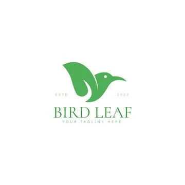 Bird with leaf logo design icon illustration Stock Illustration