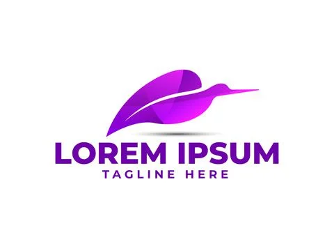 Bird leaf logo design template Illustrazione stock