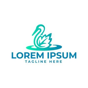 Bird leaf logo design template Stock Illustration