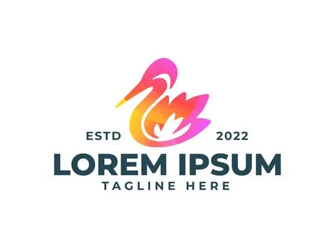 Bird leaf logo design template Stock Illustration